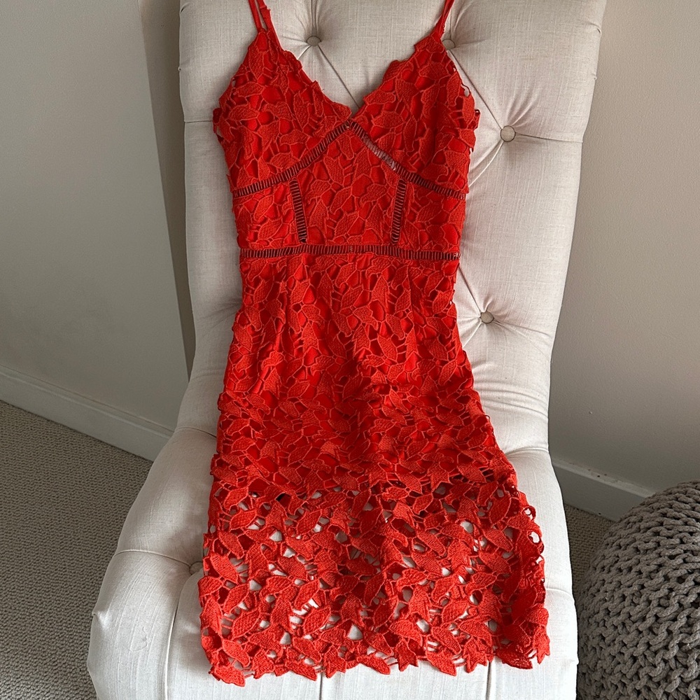 Elegant Red Lace Dress